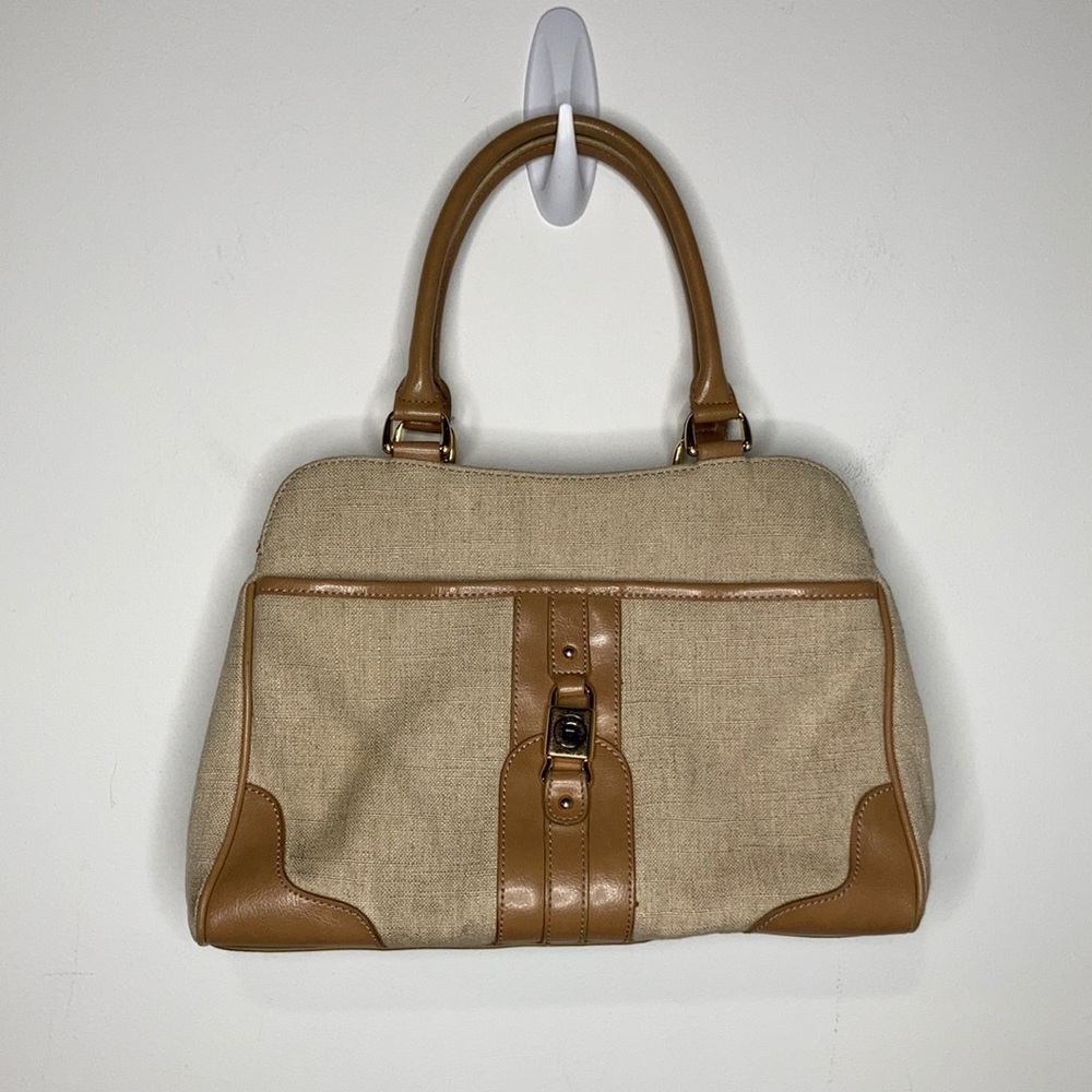 Etienne Aigner woven‎ purse tan